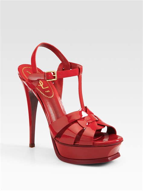 yves saint laurent tribute wedge|saint laurent red heels.